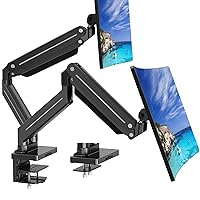 MOUNT PRO Dual Monitor Mount for 2 Ultrawide Computer Screen Max 43 Inch/37.5lbs Each, Premium Long Monitor Arm, Heavy Duty Gas Spring Monitor Stand for 2 Monitors, VESA Desk Mount 75x75 100x100
