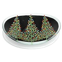 Handcrafted Art Glass Tannenbaum Serving Bowl, Oval, 16-Inch