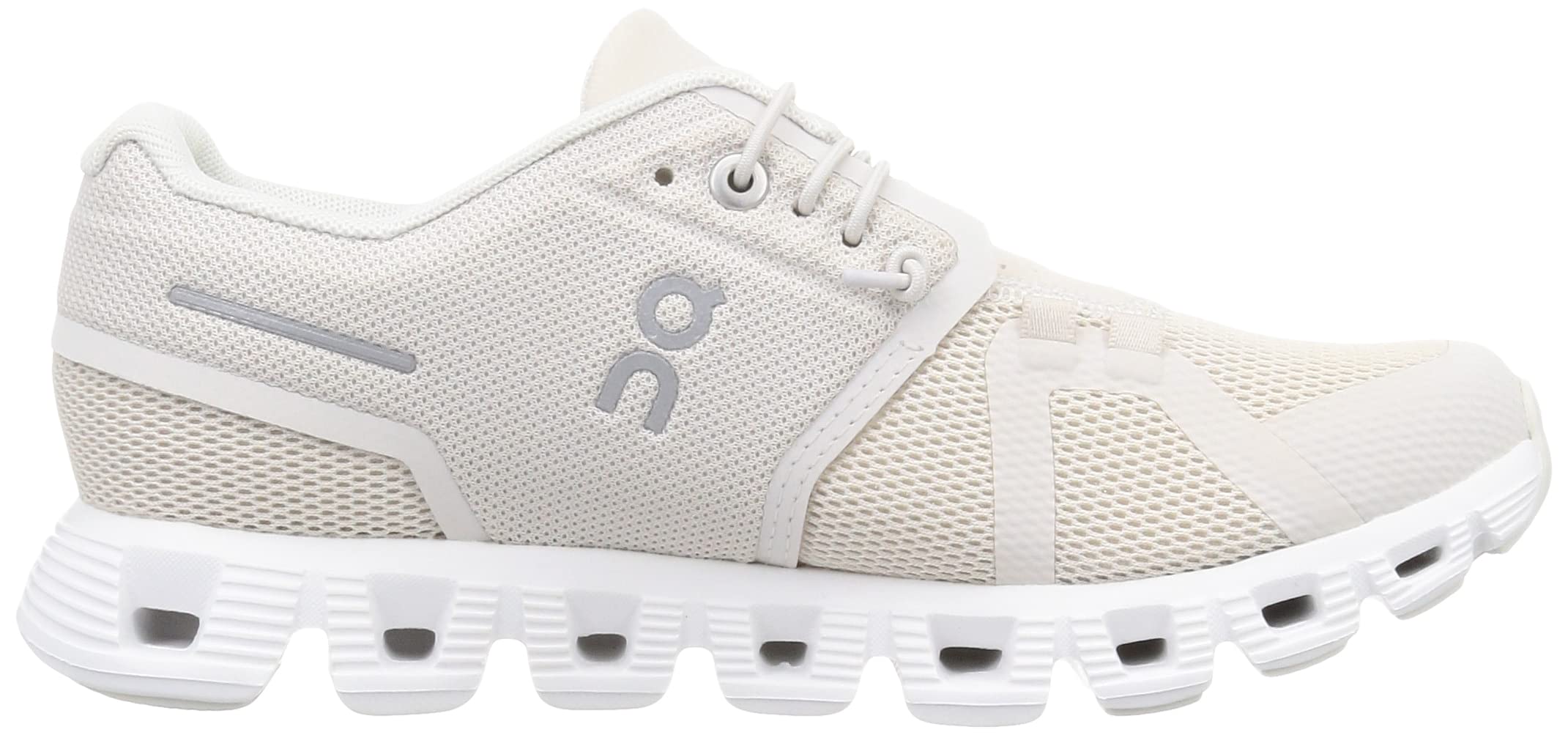 On Women's Cloud 5 Sneakers, Pearl/White, 8.5 Medium US