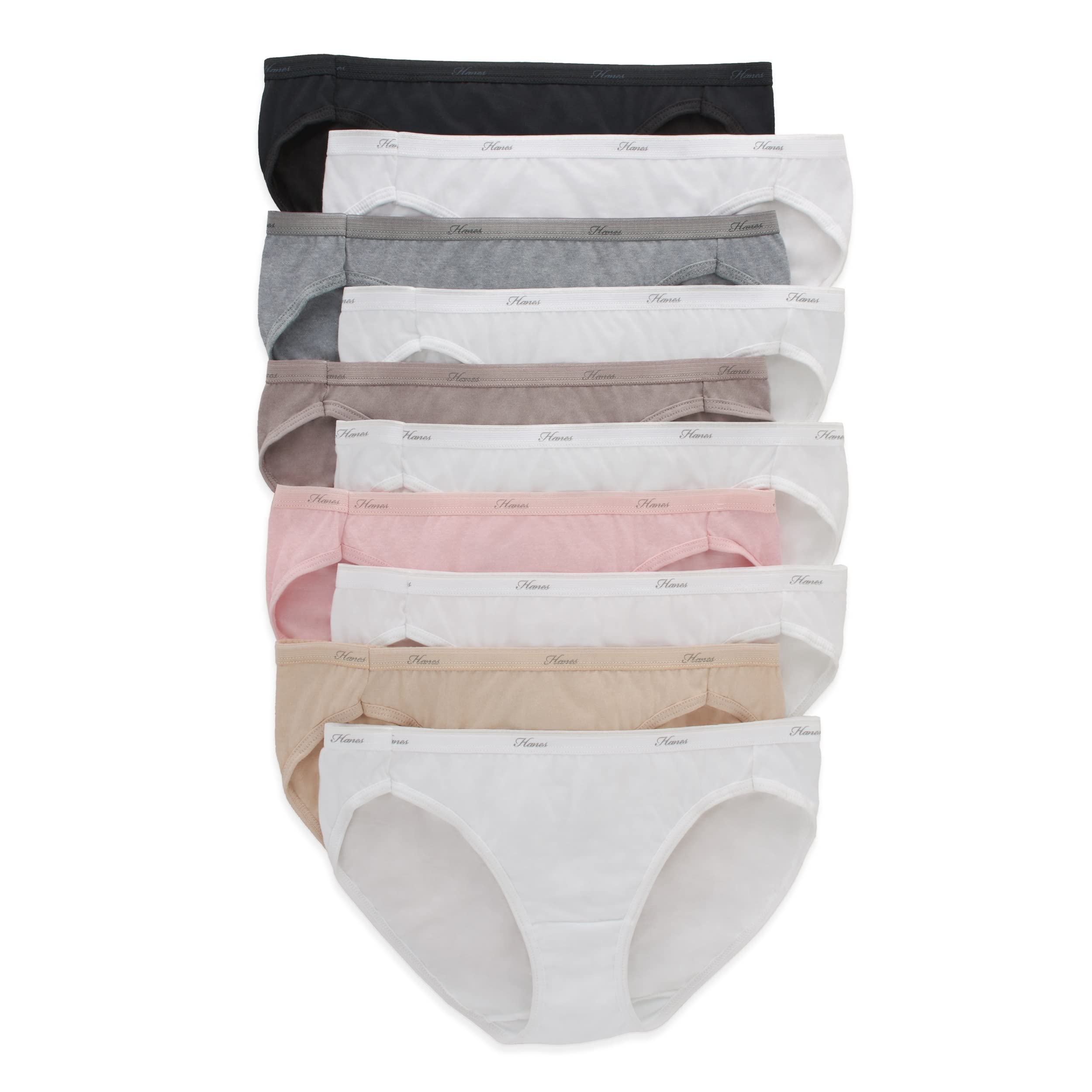 Hanes Women's Bikini Panties Pack, Lightweight Soft Cotton Underwear (Colors May Vary)
