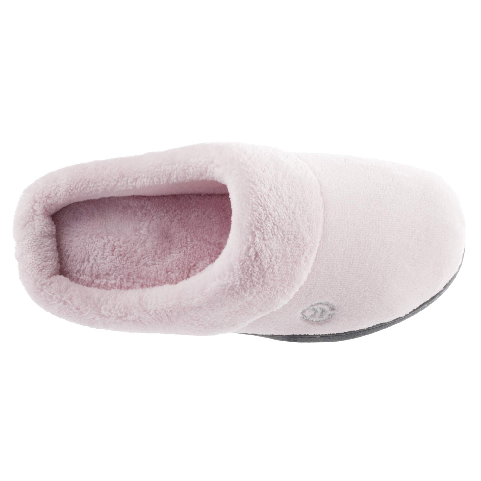 isotoner Terry Hoodback Clog Slippers for Women - Soft Memory Foam, Comfort Arch Support, House Slippers with Indoor/Outdoor Sole