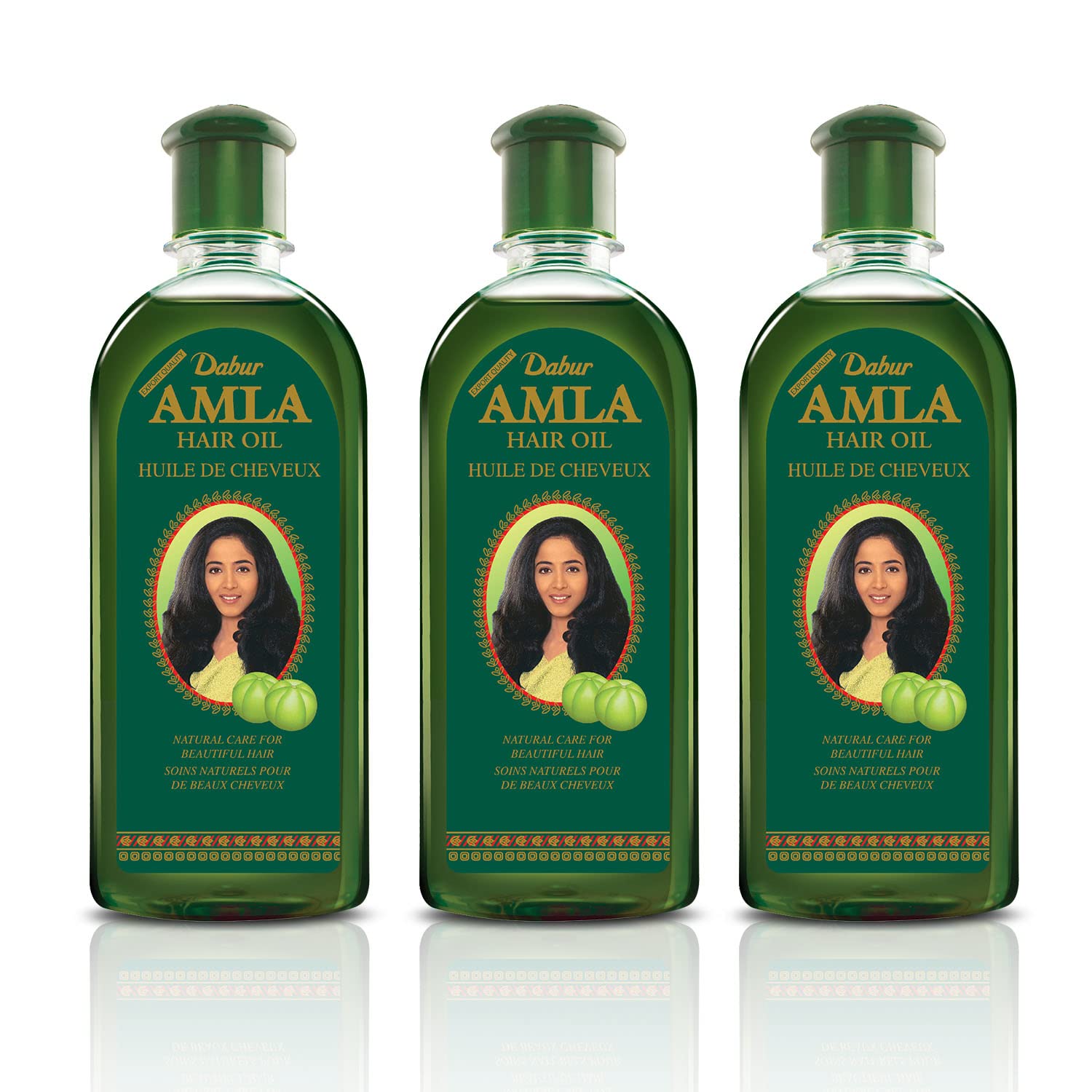 Dabur Amla Hair Oil - Amla Oil, Amla Hair Oil, Amla Oil for Healthy Hair and Moisturized Scalp, Indian Hair Oil for Men and Women, Bio Oil for Hair, Natural Care for Beautiful Hair (500ml, Pack of 3)