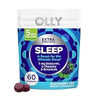 Extra Strength Sleep Gummy, Occasional Sleep Support, 5 mg Melatonin, L-Theanine, Chamomile, Lemon Balm, Sleep Aid, Blackberry - 60 Count