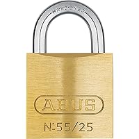 ABUS 55/25 B KA 55 All Weataher Solid Brass with Hardened Steel Shackle Keyed Alike Padlock, 1-Inch