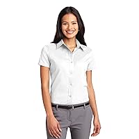 Port Authority Women's Short Sleeve Easy Care Shirt 6XL White/Light Stone