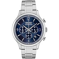 Men's Silver Tone Stainless Steel Chronograph with Date Calendar