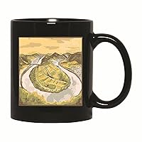 Moselschleife Painting Gift for German Lovers Part of the Moselle River 11oz 15oz Black Coffee Mug