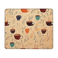 Cups and Beans Mouse Pad with Non-Slip Rubber Base Washable Gaming Mousepad with Stitched Edge Cute Computer Mouse Pads Comfortable Mouse Mat for Laptop Office Home