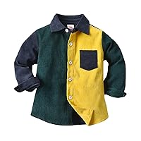 Teen Boy Top Toddler Boys Long Sleeve Winter Shirt Tops Coat Outwear For Babys Clothes Patchwork Size 2t Boys