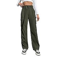 Blooming Jelly Womens High Waisted Baggy Cargo Pants Flap Pocket Y2K Pants Drawstring Relaxed Fit Pants 2023