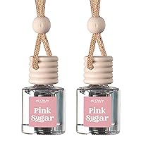 CE Craft Pink Sugar Car Air Hanging Fragrance Oil Diffuser – Car Air Freshener Diffuser for Essential Oils, Scents Fragrance Aromatherapy Automobile Diffuser, Long Lasting Car Diffuser Bottle