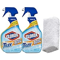 Towel + 2 Tile Mold and Mildew Removers, 32oz | Bathroom Bleach Cleaner Spray - Bath Cleaning for Tile, Shower, Tub, Counters