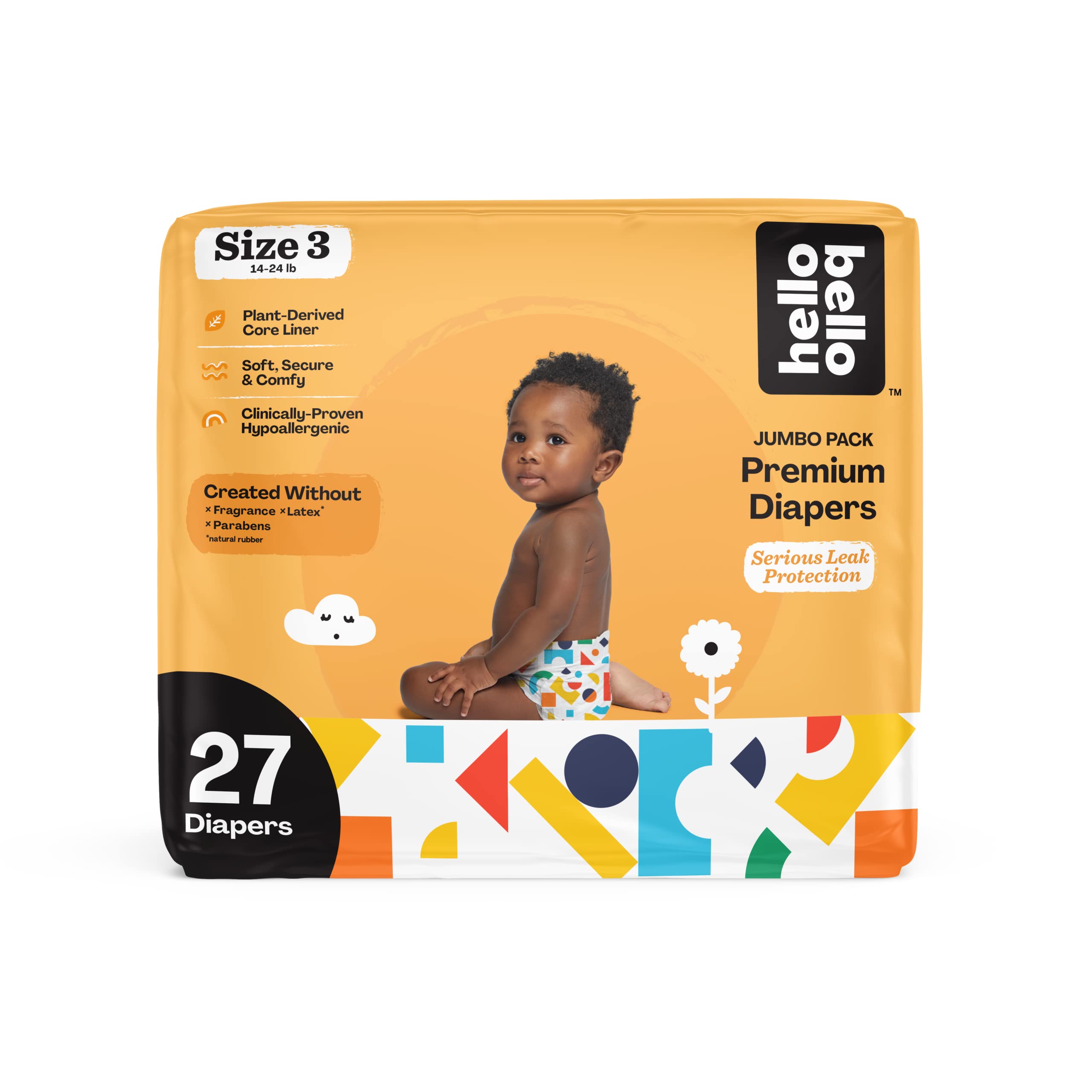 Hello Bello Baby Diapers - Size 3 - Building Blocks - 27 Diapers (Pack of 1)