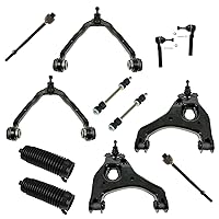 TRQ 12pc Front Suspension Kit Control Arms w/Ball Joints 2 Sway Bars 4 Tie Rods 2 Boots Compatible with 1999-2006 GMC Sierra 1500 1999-2006 Chevy Silverado 1500 2007 Sierra Silverado 1500 Classic RWD