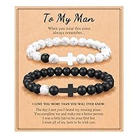 UPROMI Matching Cross Bracelet for Couples, Anniversary Christmas Birthday Valentines Day Gifts for Him Her