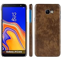 Samsung Galaxy J4 Plus Case, Retro PU Leather Ultra Slim Shockproof Back Bumper Protective Case Cover for Samsung Galaxy J4 Plus 2018 Phone Case (Brown)