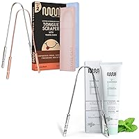 Copper Tongue Scraper with Case Easy to Use Tongue Scraper for Adults and Nano Hydroxyapatite Toothpaste with Tongue Scaper