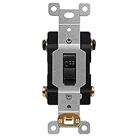 ENERLITES 20 Amp Double-Pole Toggle Light Switch, 20A 120/277V, Self-Grounding, Industrial Grade, UL Listed, 82200-BK, Black