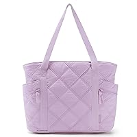 BAGSMART Tote Bag for Women, Large Puffer Tote Bag with Zipper, Travel Essentials Quilted Carry On Bag for Travel Work