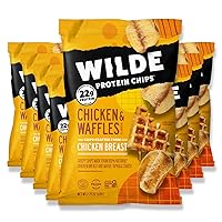 WILDE Chicken & Waffles Protein Chips, Thin and Crispy, High Protein, Keto, Made with Real Ingredients, 2.25oz Bags (Pack of 8)