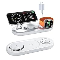 2024 Upgraded 3 in 1 Wireless Charger, Nano Magnetic iPhone Charging Station for Apple Devices, Fast Mag Safe Charging Pad for iPhone 15/14/13/12 Series & AirPods Pro & All Apple Watch Series, White