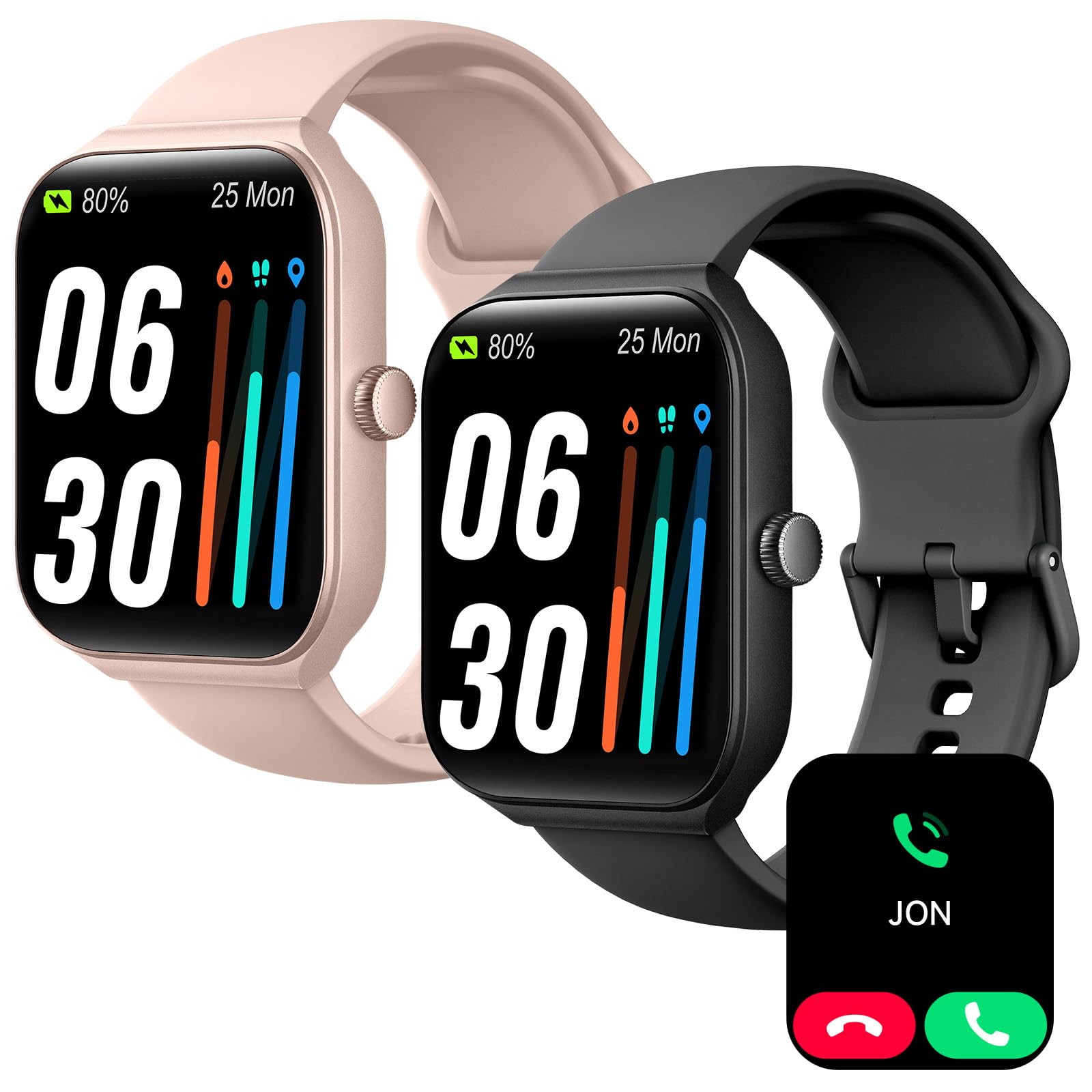 Faweio Smart Watches for Men Women, Alexa Built in & Bluetooth Call(Answer/Make), 1.95