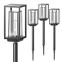 4 Pack Solar Lights Outdoor, Bigger Size Solar Pathway Lights for Outside, Super Bright Up to 14Hrs Solar Garden Lights, Waterproof Solar Powered Outdoor Lights for Yard Path Landscape Walkway