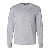 Gildan Ultra Cotton 6 oz. Long-Sleeve Pocket T-Shirt (G241) SPORT GREY