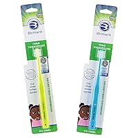 Brilliant Child Toothbrush (2-5 Years) Manual Toddler Tooth Brush Round Head - Assorted Colors, 2 Pack