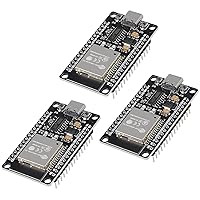 AITRIP 3PCS Type-C USB ESP-WROOM-32 ESP32S ESP32 CH340C Development Board 2.4GHz Dual-Core WiFi +Bluetooth 2 Function Microcontroller Without Expansion Board for Arduino