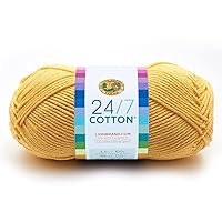Lion Brand Yarn (1 Skein) 24/7 Cotton® Yarn, Lemon