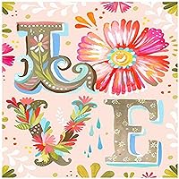 Floral Love Stacked 24x30 Canvas Wall Art, by Katie Daisy, 24