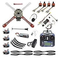QWinOut DIY FPV Drone Quadcopter 4-axle Aircraft Kit: F450 Frame + PXI PX4 Flight Control + 920KV Motor + GPS + FS-i6 Transmitter + Battery