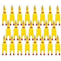18PCS Screaming Chicken,Rubber Squeeze Chicken,Yellow Rubber Chicken for Squaking Dog Toys,Prank Novelty Noise Toy…