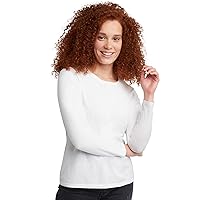 Hanes Womens Originals Long Sleeve Cotton T-shirt, Lightweight Crewneck Tee, Modern Fit