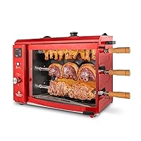 Brazilian Flame Churrasco® Gas Rotisserie Oven Grill Roaster with Auto Rotating Skewers for Rotisserie Chicken, Brazilian Style BBQ and Churrasco, Shawarma Machine, Propane Grill