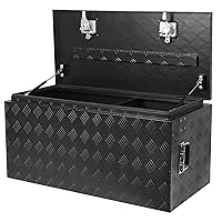 36 Inch truck tool box,Aluminum underbody tool boxes,Square Truck Storage Organizer Chest for Pickup Truck Bed,RV Trailer - T-Handle Lock and Keys Included