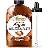 Artizen Moroccan Argan Oil - 4 Ounce Bottle (100% Pure & Natural) Suitable for Your Hair, Face, Skin, Nails & More - Perfect Additive to Shampoo, Lotions and Soaps