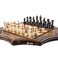 Chess Set Star - Personalized Wooden Armenian Carved (23.6 Inch)