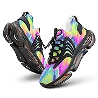 Rainbow Chevron Tie Dye Men's Running Shoes Walking Sneakers for Women Athletic Lightweight Breathable Shoes