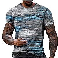 Mens Round-Neck Casual Tee Tops Vintage Graphic Shirt for Men Short Sleeve Baggy T Shirt Athletic Comfort Tees