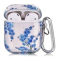 QINGQING Compatible with AirPods Case, Cute Printed Design Airpods Protective Hard Case Cover Portable & Shockproof Women Men with Keychain for Airpods 2/1 Charging Case