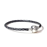 Official Harry Potter JewelryBlack Leather Charm Bracelet for Harry Potter Slider Charms Available in 4 Sizes (20 Centimeters)