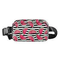 Fruit Watermelon Pieces Belt Bag for Women Men Water Proof Fashion Waist Packs with Adjustable Shoulder Tear Resistant Fashion Waist Packs for Hiking
