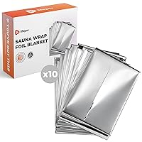 Sauna Wrap Foil Blanket - Disposable Non-Toxic Thermal Blanket Foil Wrap (Pack of 10) - for Max Body Heat Retention, for Use with Far Infrared Sauna Blanket Therapy - 63