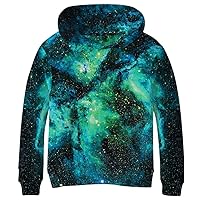 SAYM Teen Boys' Galaxy Fleece Sweatshirts Pocket Pullover Hoodies 4-16Y