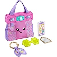 Fisher-Price Baby & Toddler Toy Laugh & Learn Going Places Learning Purse Interactive Bag & 4 Accessories for Ages 6+ Months