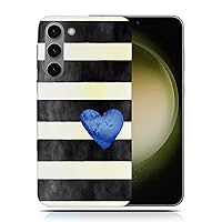 Stripes Blue Heart Pattern #1 Phone CASE Cover for Samsung Galaxy S23+ Plus