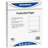 PrintWorks Professional Paper, 8.5 x 11, 20 lb, 2 Horizontal Perfs 3.66