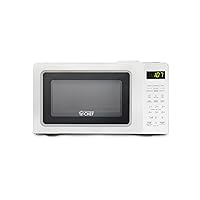 COMMERCIAL CHEF 0.7 Cubic Foot Microwave with 10 Power Levels, Small Microwave with Pull Handle, 700W Countertop Microwave up to 99 Minute Timer and Digital Display, White